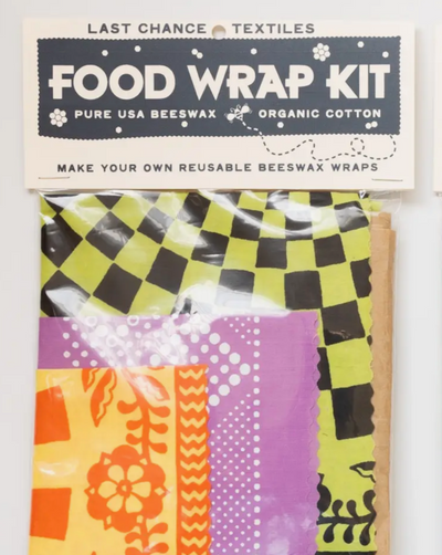 Make Your Own Reusable Food Wraps This kit is easy, fun, and helps reduce waste all around. Using your home oven and our pure beeswax (which smells incredible by the way) you'll create 3 food wraps that can be used time and again in place of single-use plastic. We created this kit from our production scraps because we love upcycling for zero-waste goals.