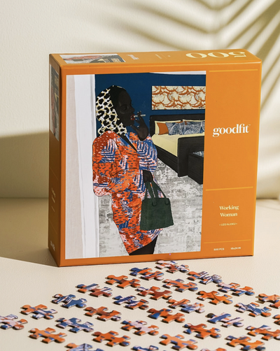 This puzzle features 500 uniformly shaped pieces, and the collage effect of different textures yields a puzzle that stimulates the brain but won’t leave you stuck. This puzzle is made of thick, recycled cardboard that is finished with a linen-texture to provide a sturdy, glare-free piece.