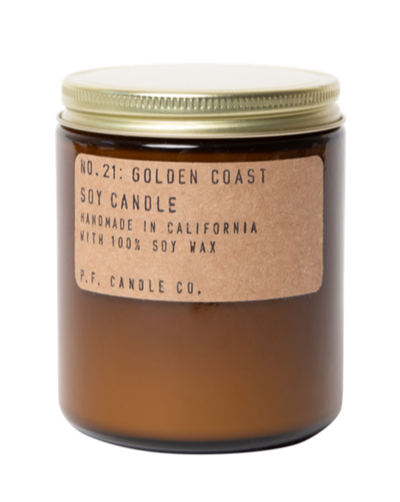 Made with 100% domestically grown soy wax, fine fragrance oils, and cotton-core wicks. The fragrances we use are paraben-free, phthalate-free, and never (ever) tested on animals. Golden Coast. Big Sur magic, wild sage baking in the sun, the rumble of waves and rocks. Notes of eucalyptus, sea salt, redwood, and palo santo. Local women owned.