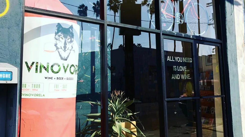 Front window shot of Vinovore Silverlake showing the wolf head logo