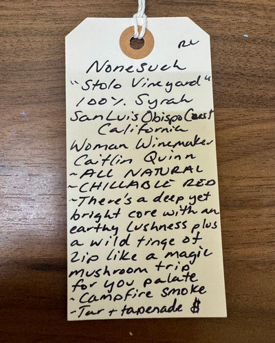 NoneSuch Solo Vineyards Syrah