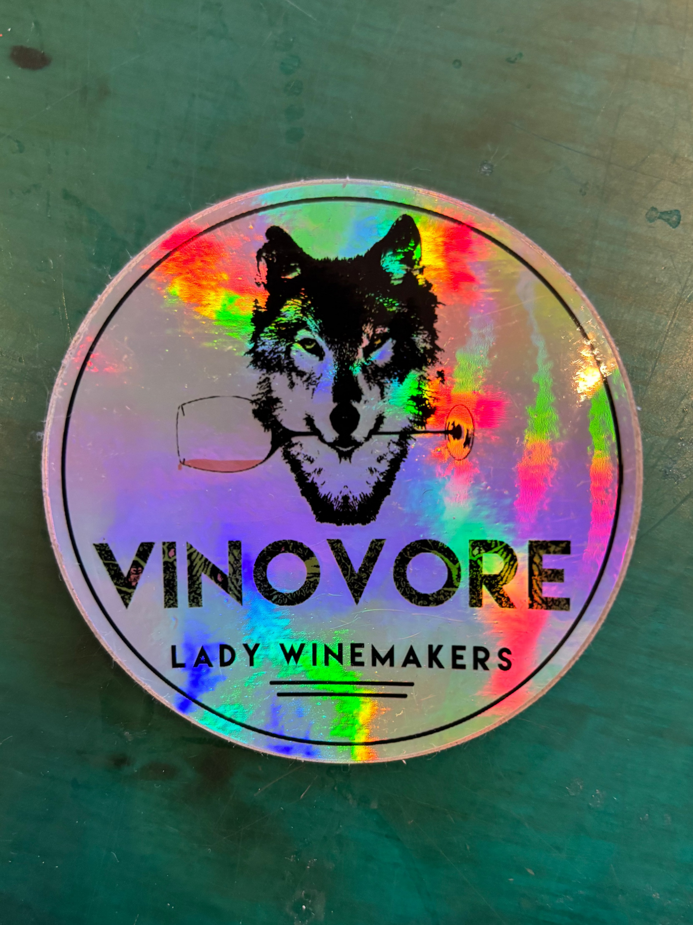Holographic Vinovore Sticker