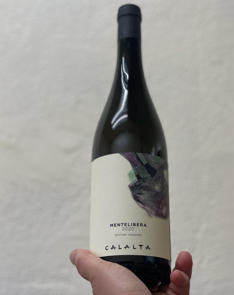 Incrocio Manzoni, Riesling, Bronner. Veneto, Italy.  Woman winemaker - Gulia Calalta. All natural. Wild and funky dry white ready to party but not a Basic Bitch! Saline minerals. Mushy white peaches. Zesty lemonade clouds with green herb thunder and pineapple lightning.