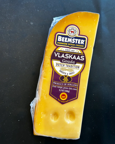 Vlaskaas was historically made only once a year, during the flax harvest festival, but as festival traditions fell away, the recipe was buried. Thankfully, in 2004, a review of Beemster’s past cheeses led to its rediscovery. Vlaskaas was obviously too good to make just once a year and is now available year-round. It’s buttery and semi-soft with unique sweet-milk flavor, notes of almond, and a touch of sharpness that adds d