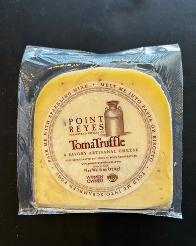 Point Reyes "Toma" handcrafted artisan cheese with Provence Herbs.  In Italian, Toma means “wheel of cheese made by the farmer herself.” What better way to describe this, our most versatile, any time, any table cheese. All natural, pasteurized, semi-hard table cheese with a waxed rind.