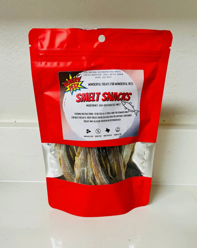 Made from 100% all-natural ingredients, these smelt are gently dehydrated to retain their nutritional value and irresistible flavor.  Smelt are a small, oily fish that are rich in omega-3 fatty acids, protein, and other essential nutrients.