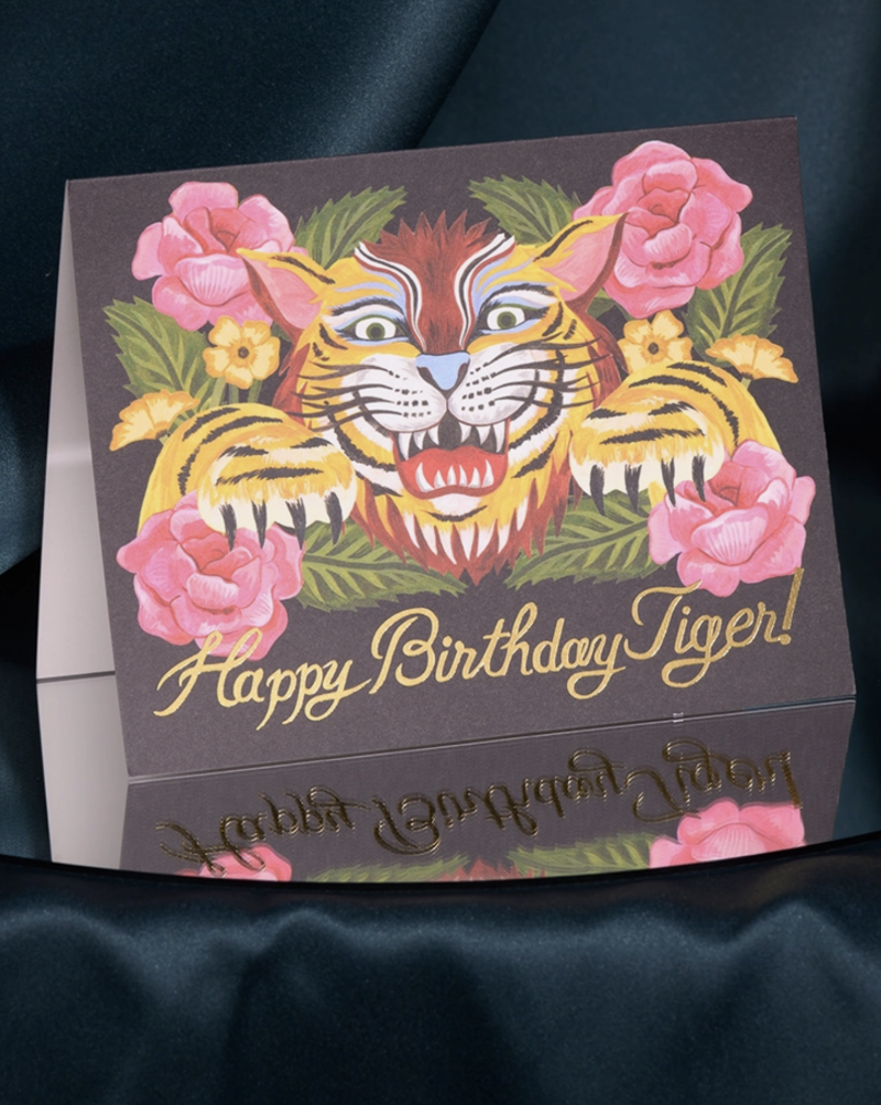 Birthday Roar Tiger Greeting Card. Blank inside Made in USA