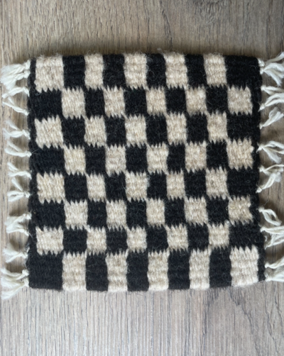 Oaxacan mini woven rug coasters.  Hand made by women in Oaxaca!  Various Checkered Colors