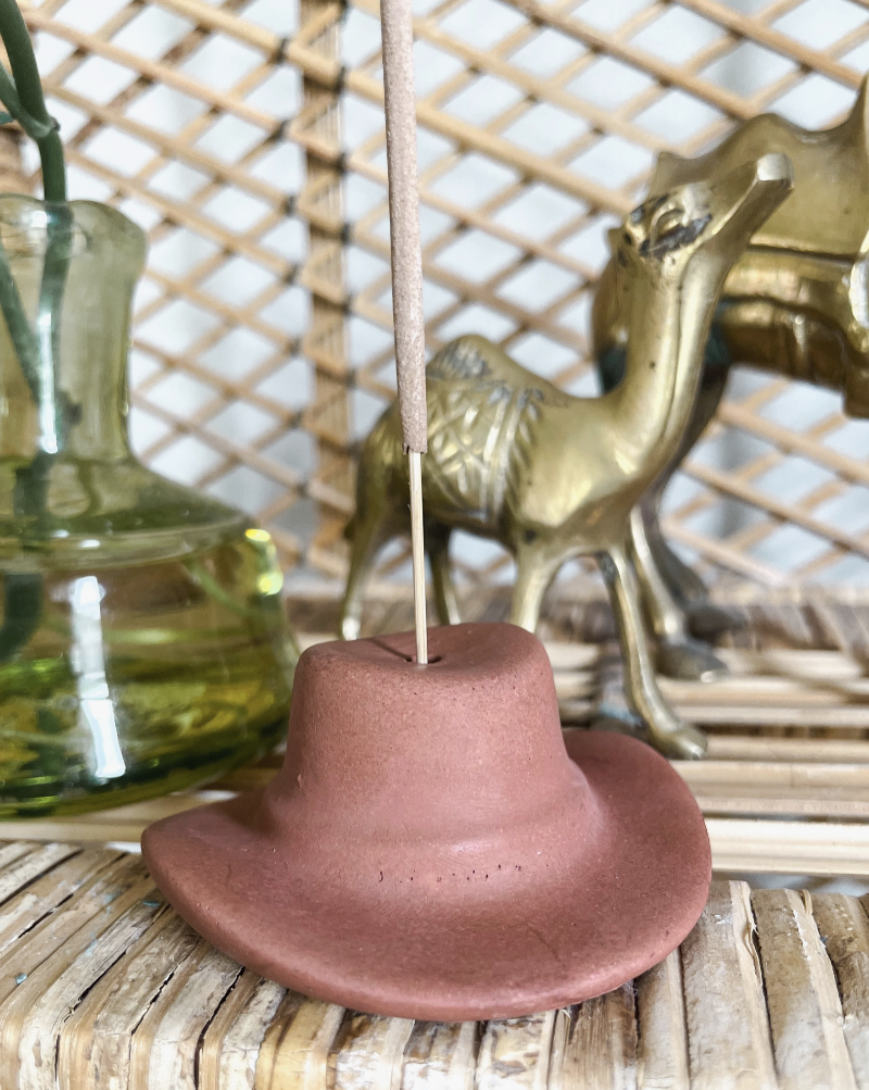 Cute little cowboy hat incense holder. Items are hand poured making each unique for you.  Woman Owned.  Handmade in the USA