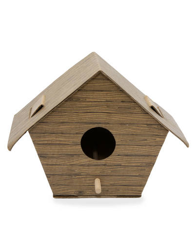 Give the bird in your backyard a cozy home. This DIY bird home is water resistant with a dowel for your feathered friend to perch. No tools necessary, other than your hands!  Woman Owned