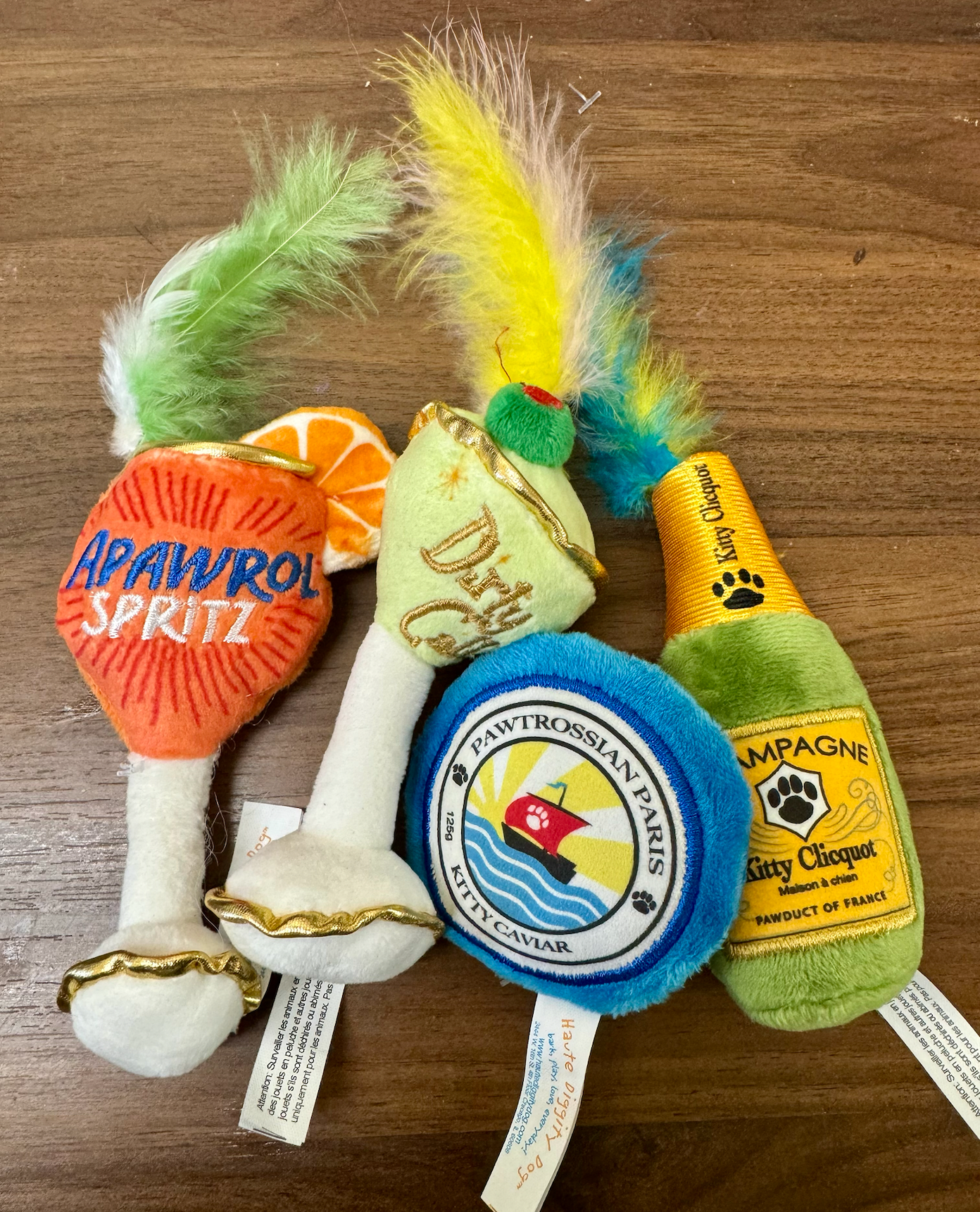 Cat Wine Bottle and Cocktail Catnip Toys