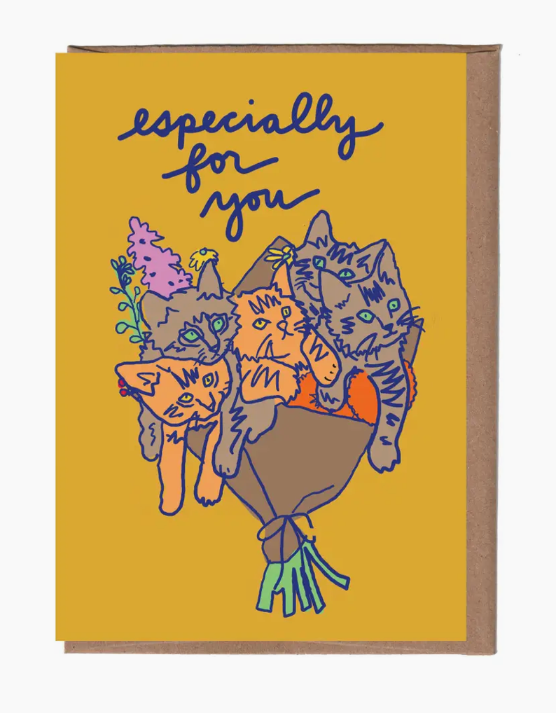 Especially For You Mini Cat Bouquet Greeting Card