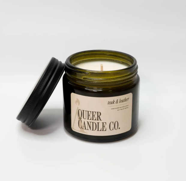 Queer Candle Co. - Teak & Leather Candle
