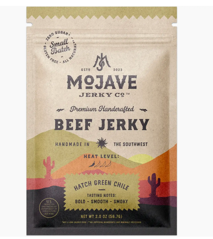 Mojave Hatch Green Chile Beef JerkyBeef Jerky