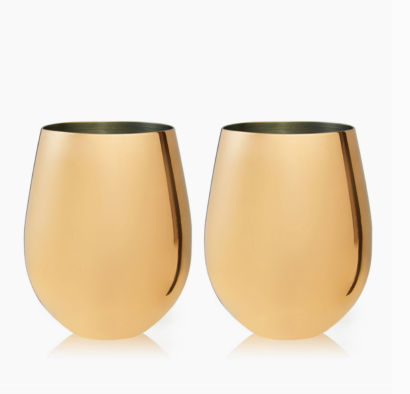 Belmont Gold Plated Stemless Wine Glasses (Set of 2) by Viski