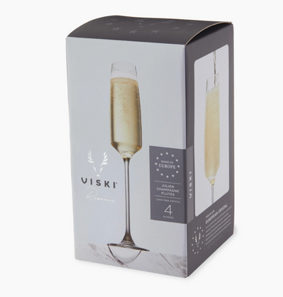 Reserve Julien Crystal Champagne Flutes Set of 4 by Viski