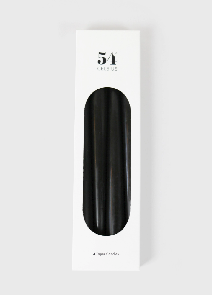 54 Celsius Taper Candles (4 Pack) - 10" - Black