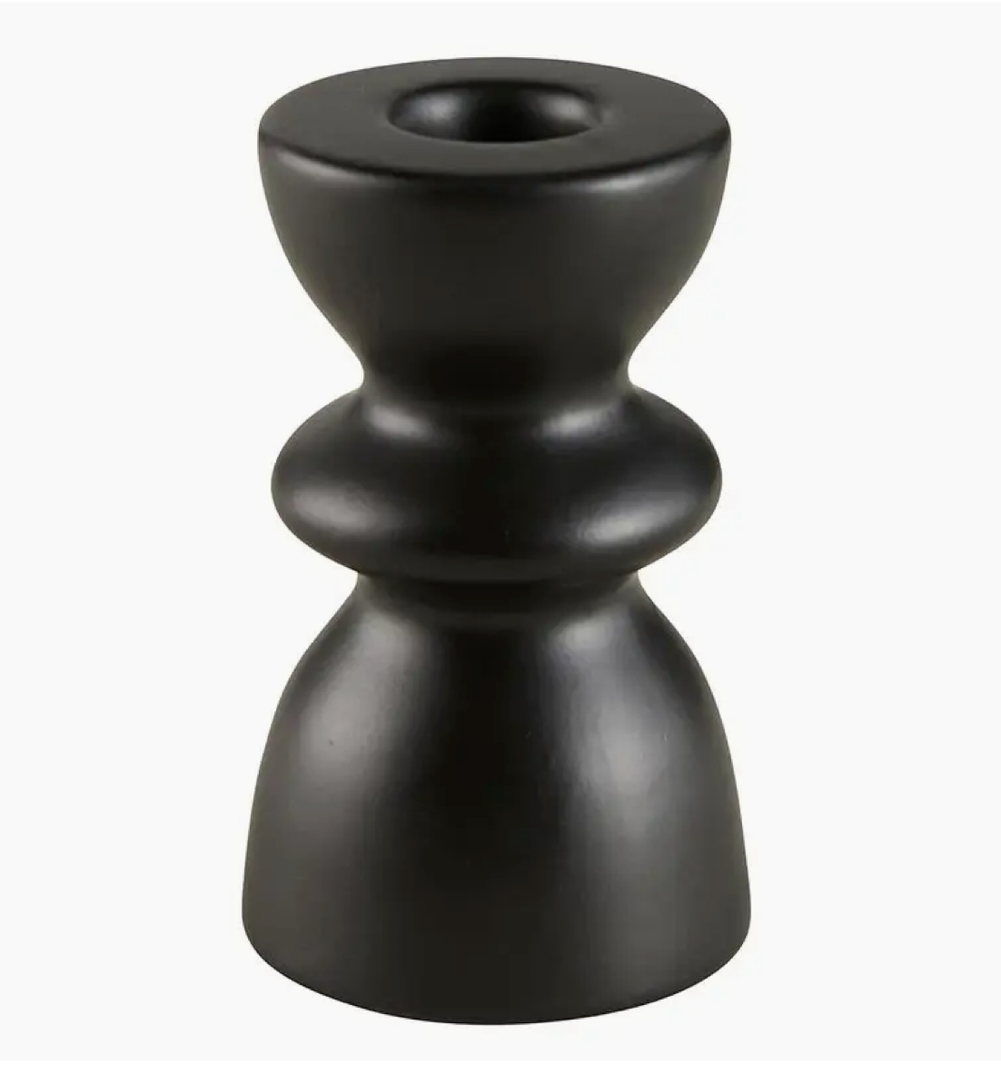Black Tiered Ceramic Taper Candle Holder