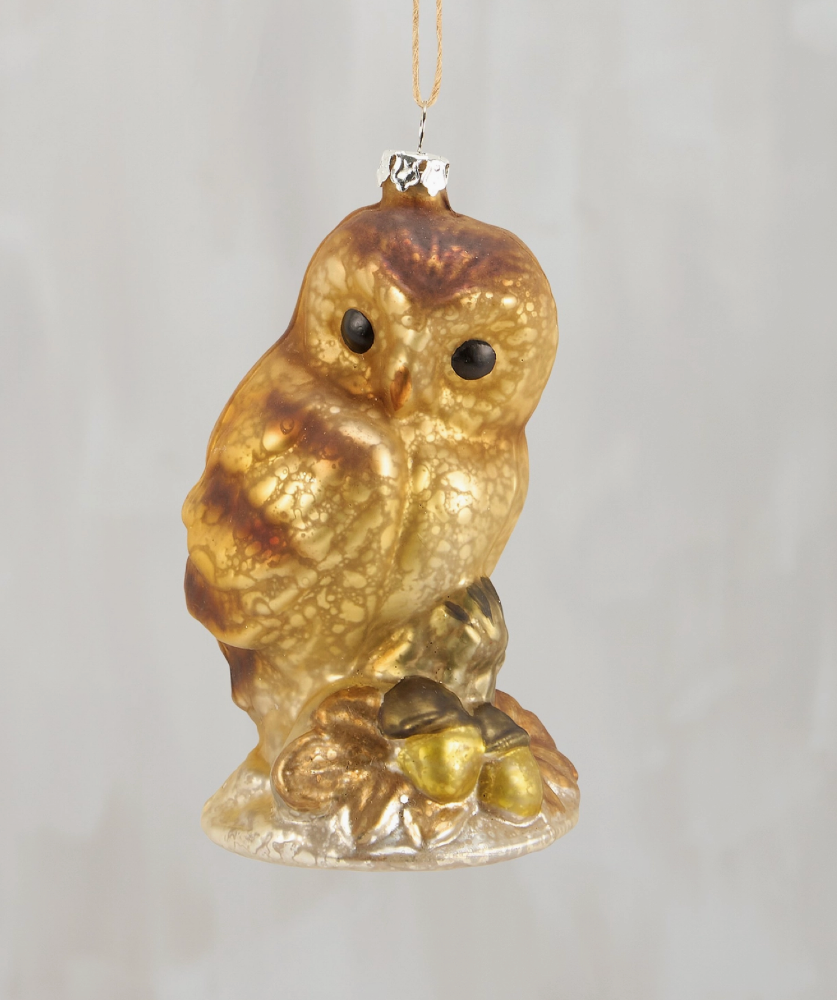 Owl Glass Holiday Ornament