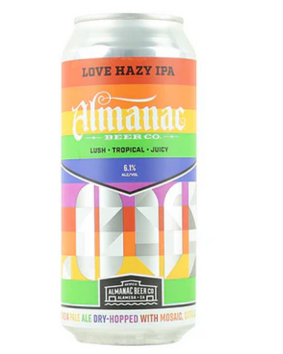 Almanac Beer Co. Love Hazy IPA can on a white background