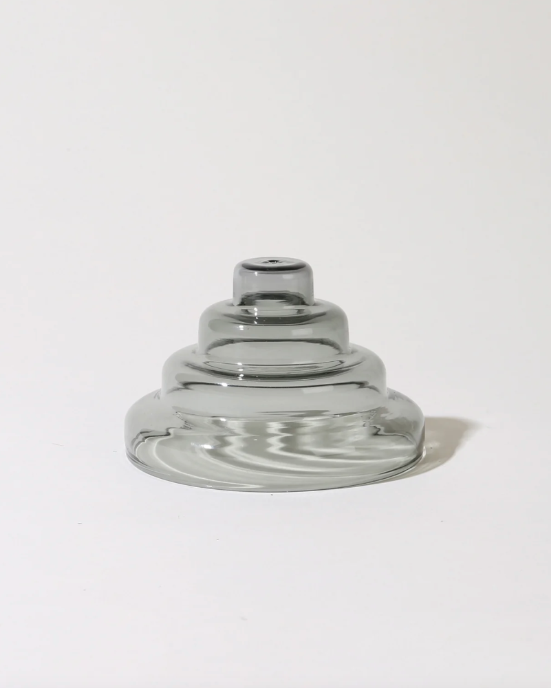 grey glass incense holder