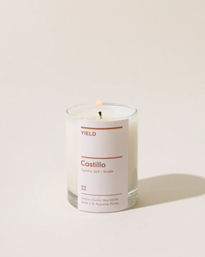 Yield Castillo candle on a white background