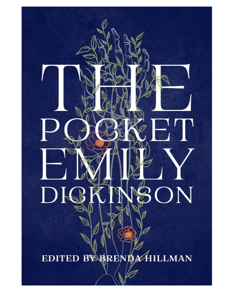 Book cover of 'The Pocket Emily Dickinson' with floral design on a blue background