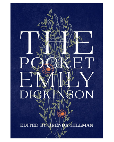 Book cover of 'The Pocket Emily Dickinson' with floral design on a blue background