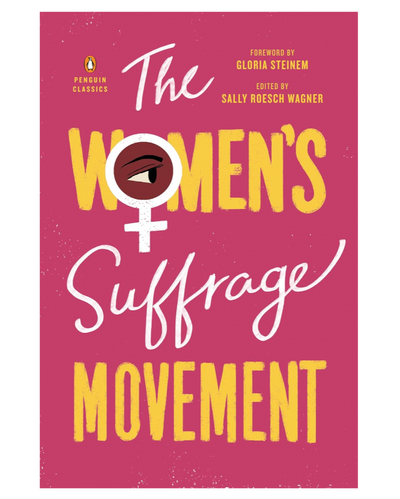Book cover of 'The Women's Suffrage Movement' with a pink background and text.