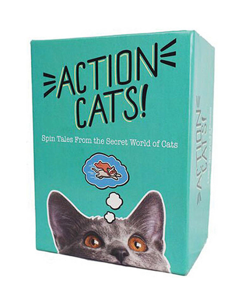 Is your cat a secret spy who thwarted enemy plans or a misunderstood artist who just needs time away from the spotlight? In action cats you take turns being judge as players combine cards and embellish to tell the secret life story of a cat.