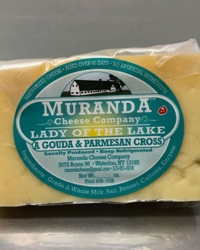 Gouda texture to taste but gets a sharp Parmesan bite that stays on your palette longer. This cheese is tremendous on its own, but we love it alongside a glass of Finger Lakes Cabernet Franc.