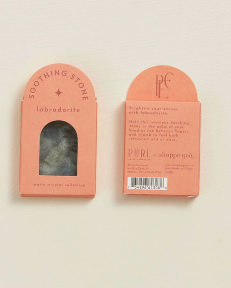 This product can be used as a holistic tool for enhancing one’s wellness practice.
The soft, matte finish of the oval-shaped stone is a sophisticated, yet approachable take on the traditional polished worry stone.
Each crystal is curated based on its metaphysical properties