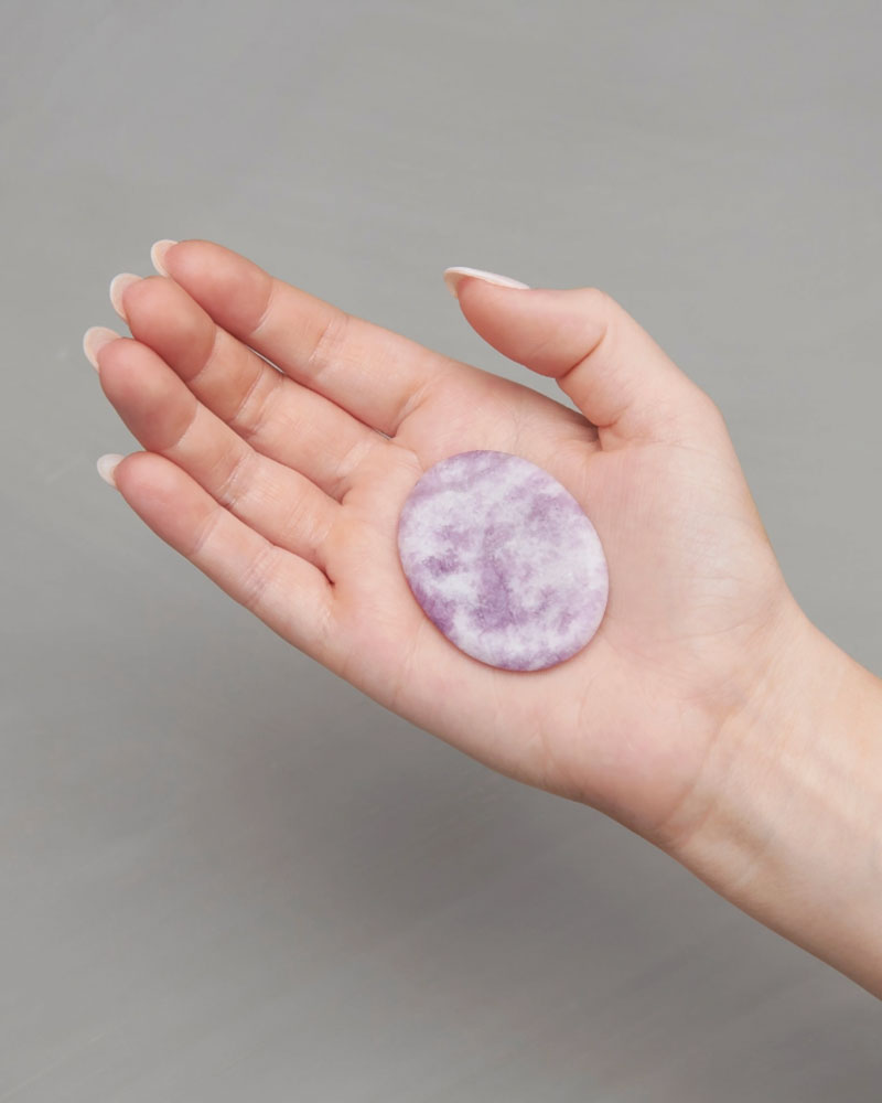 This product can be used as a holistic tool for enhancing one’s wellness practice.
The soft, matte finish of the oval-shaped stone is a sophisticated, yet approachable take on the traditional polished worry stone.
Each crystal is curated based on its metaphysical properties