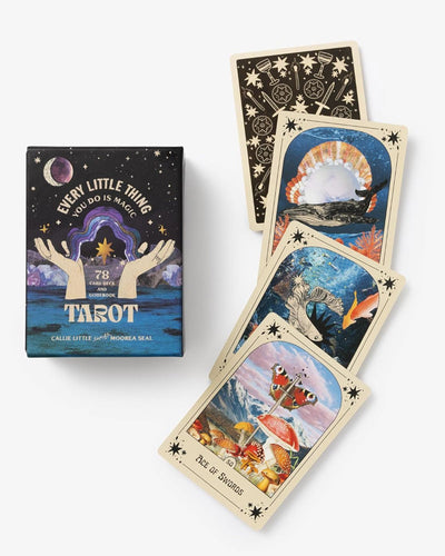 Traditional tarot offers a metaphor-rich, visual exploration of the universal human experience, often called “the hero's journey.” Every Little Thing You Do Is Magic Tarot: A 78-Card Deck and Guidebook is a celebration of your hero’s journey, encouraging you to travel the path of self-inquiry in pursuit of fulfillment, joy, and healing.