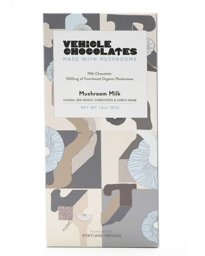 This superfood bar provides your daily dose of adaptogenic mushrooms in delicious European-style oat milk chocolate.
Organic, fair trade, non-GMO, non-dairy, and crafted ethically in Portland, Oregon. Packaging is 100% compostable!
