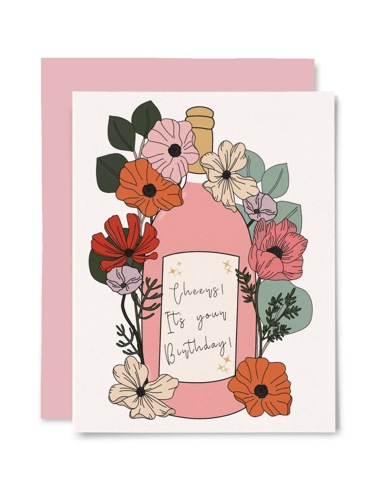 Cheers Birthday Wine Greeting Card