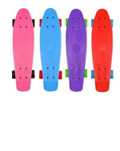 Comes in variety of colors • Study plastic material • 2-inch-wide wheels Ready to shred the streets!