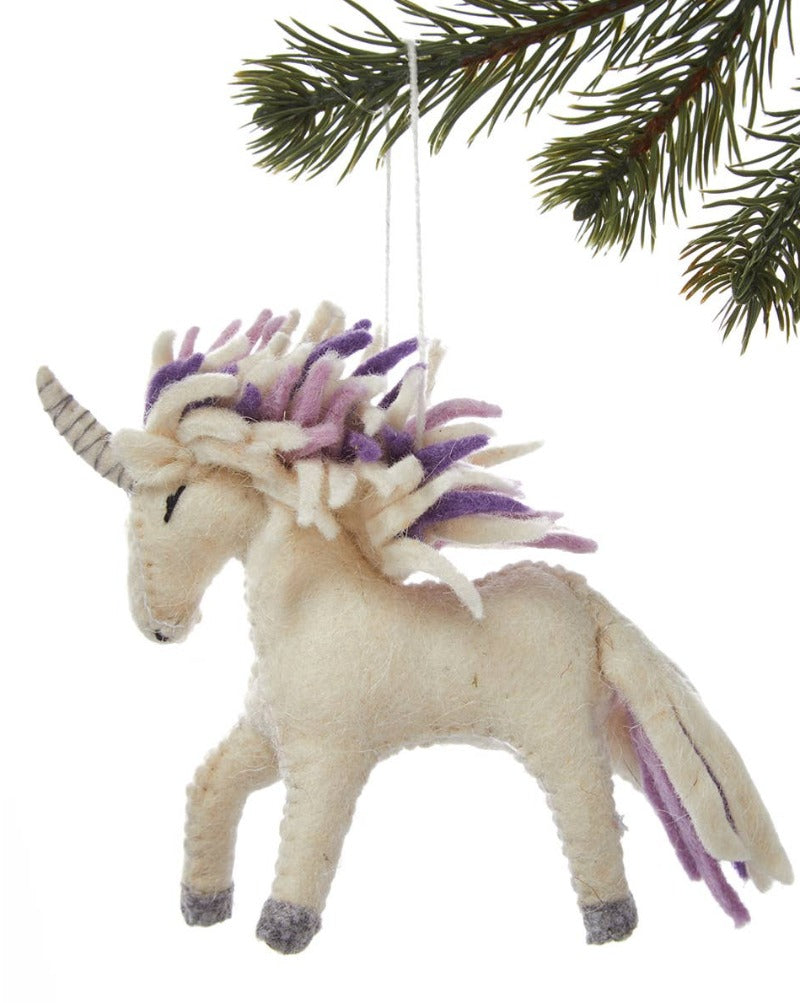 Purple Magical Unicorn Ornament