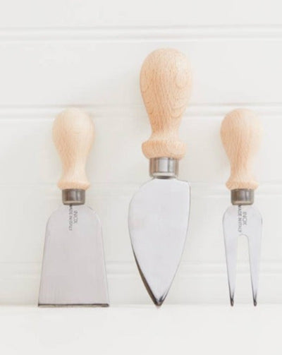 The perfect trio. Serve your cheese board in style. Made in Italy kitchen tools. Made of Beachwood and stainless steel, these little tools are built to last and add a touch of flair. Due to natural variations in wood grain and color, no two pieces are exactly alike and may differ slightly from the pictured product.   A stylish way to slice and serve your favorite cheese. 