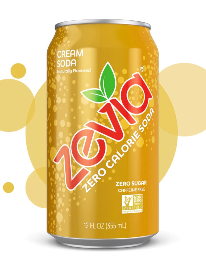 Every soda in the Zevia line is a sweet treat, but Zevia Cream Soda is practically a dessert! Our naturally sweetened cream soda has a delicious deep aroma and luscious creamy taste. Bubbling over with vanilla and butter, the flavor in our Zevia Cream Soda can satisfy even the greatest sweet tooth.