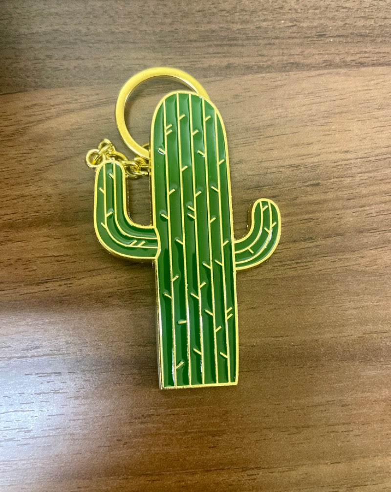 Enamel Cactus Key Chain