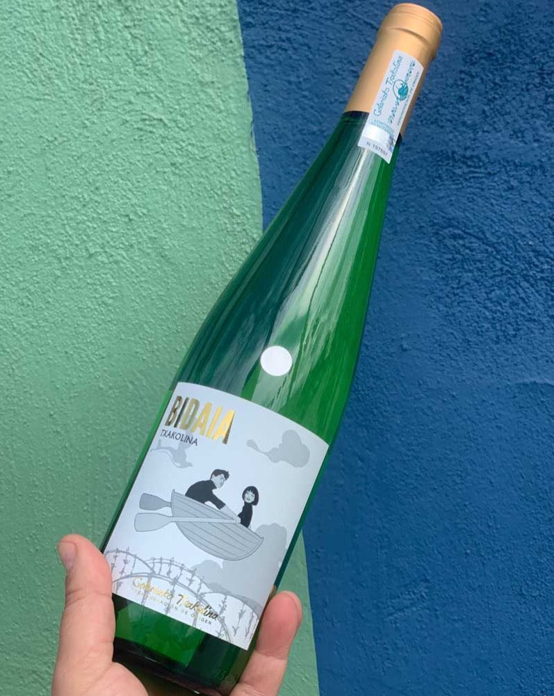 Hondarribi Zuri Basque, Spain. Woman winemaker - Maria Hernandez. Hand picked + sustainably farmed. Bubbly lemon/lime. Crackling minerality. Spritzy + zippy like a wind up toy on your tongue. Lean + linear. Thirst quencher.