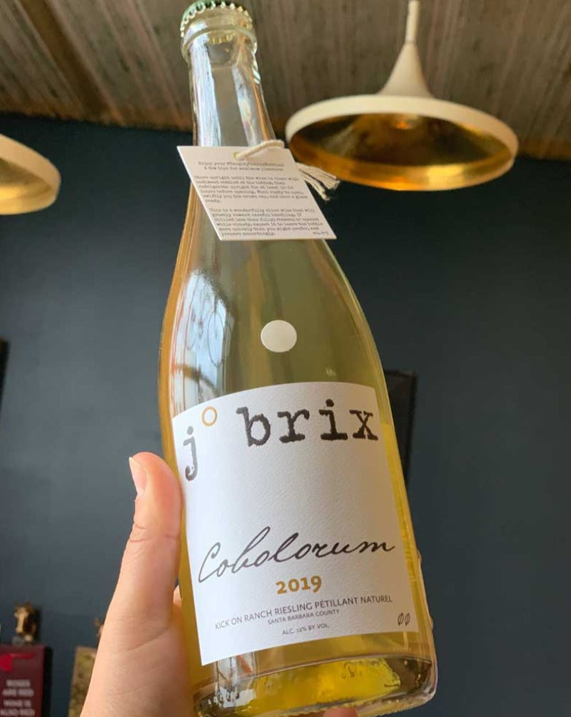 100% Riesling "Cobolorum" Goblin Santa Barbara, California. Woman winemaker - Emily Towe. All natural. Pet Nat. She's alive!! Like that totally hot babe from Weird Science. NY Times BEST! Rare + elusive. Blink and it's gone. Naughty bubbles.