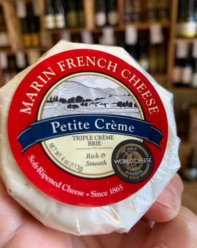 Marin French Cheese Petit Créme triple créme brie. Rich and smooth! Soft-ripened cheese.