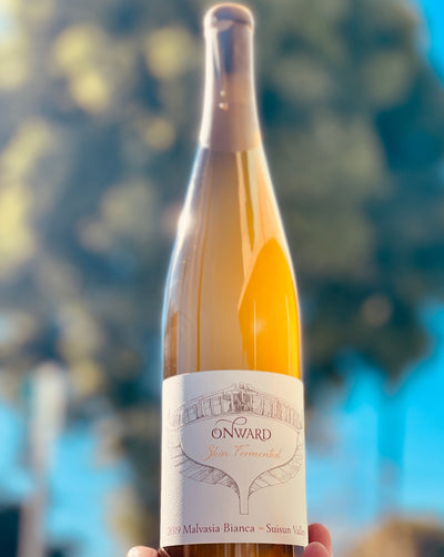 100% Malvasia. Mendocino, California.  Woman winemaker - Faith Armstrong. All natural. Orange Wine. Magnolia blossoms after a rain shower. Fresh melon rind. Quince marmalade. Tropical vacay for your mouth.