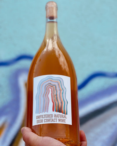 100% Grenache Los Olivos, California.  Woman winemaker - Dakota Jinx. All natural. Like laying in a melon and lychee field staring at pink puffy salted clouds. Dry and fresh and oh so pretty!