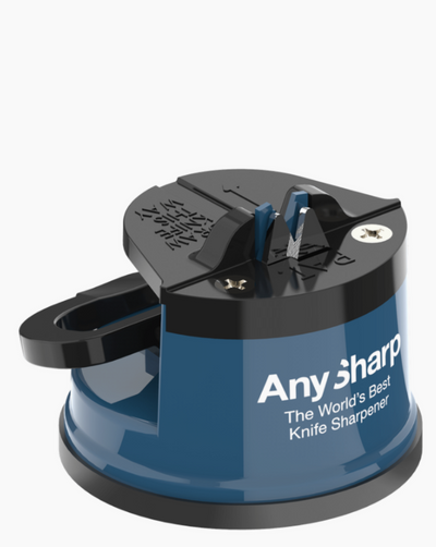 Known as the “World’s Best Knife Sharpeners,” AnySharp rejuvenates knives safely and hands-free. A few light strokes, and in seconds, the knife is sharp as new. The patented Power Grip suction cup base keeps the sharpener in place and the advanced diamond-honed Tungsten Carbide blades easily sharpen almost any knife. Professional-grade knife sharpening that helps make cooking easy and safe.