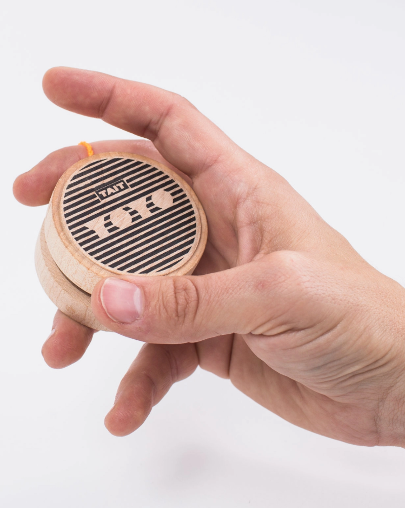 The TAIT Sling-Slang YOYO is handcrafted from sustainably sourced maple wood and screen printed by hand, one at a time. A perfect yoyo for beginner to intermediate level, Sling-Slang comes fully assembled so you can start practicing tricks right away.  100% made in USA, you’ll be walking the dog in no time at all.