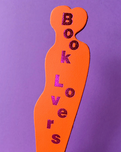 Double sided bookmark One side hugging, one side BOOK LOVERS