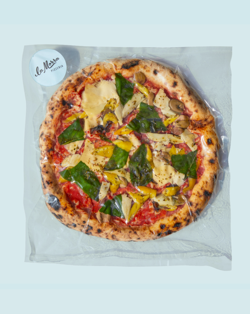 Naturally leavened, wood fired pizza re-imagined, packaged and frozen for your at-home enjoyment using all of the ingredients and techniques that you know and love. Cooks in your home oven in just 8-10 minutes.